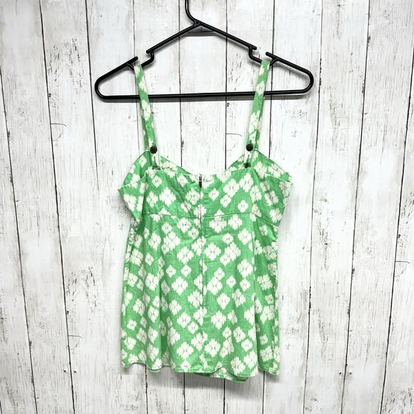 Patagonia Tank Top Women Size 8 Squared Neck Wide Strap Floral Green Outdoor - Picture 4 of 4